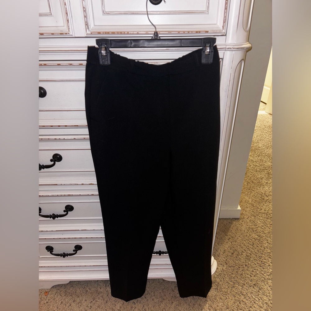Mango Sleek Black Dress Pants w/ Elastic Waist (Pull up style- no button or zip)